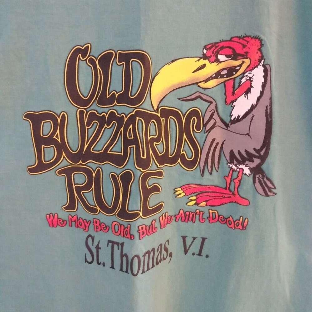 Old Buzzards Rule Tee Shirt L St Thomas Virgin Islands.